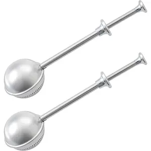 2 Pack Flour Duster for Baking, Stainless Steel flour sifter with -Handed Spring Handle, Fine Mesh Baking Dusting Wand for Powdered Sugar, Cocoa, Spices, Even Sprinkle