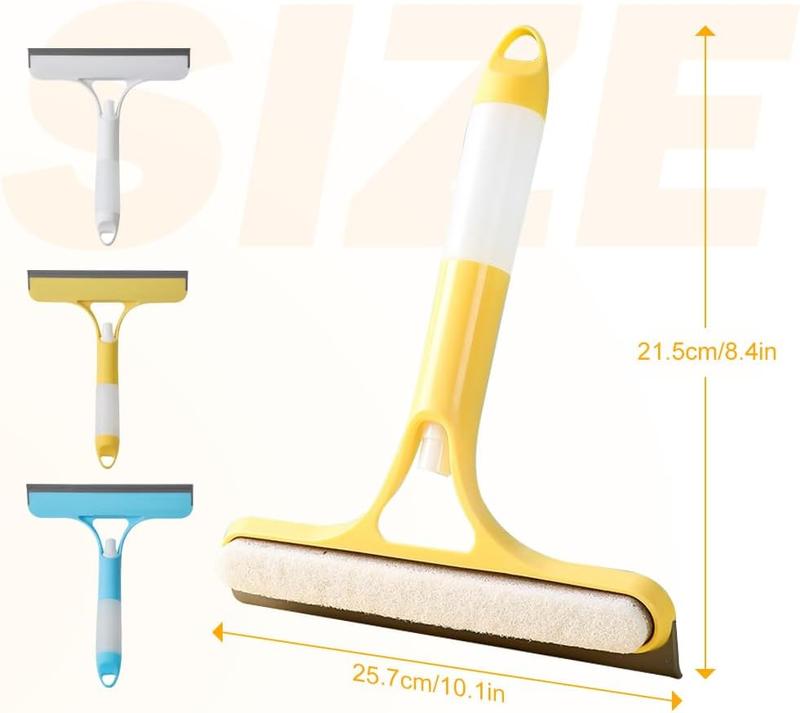 3 in 1 Window Cleaning Scraper Squeegee, Window Cleaning Squeegee and Scrubber with Sprayer for Windows, Car Windshields, Bathrooms, Easy to Clean Without Streaks