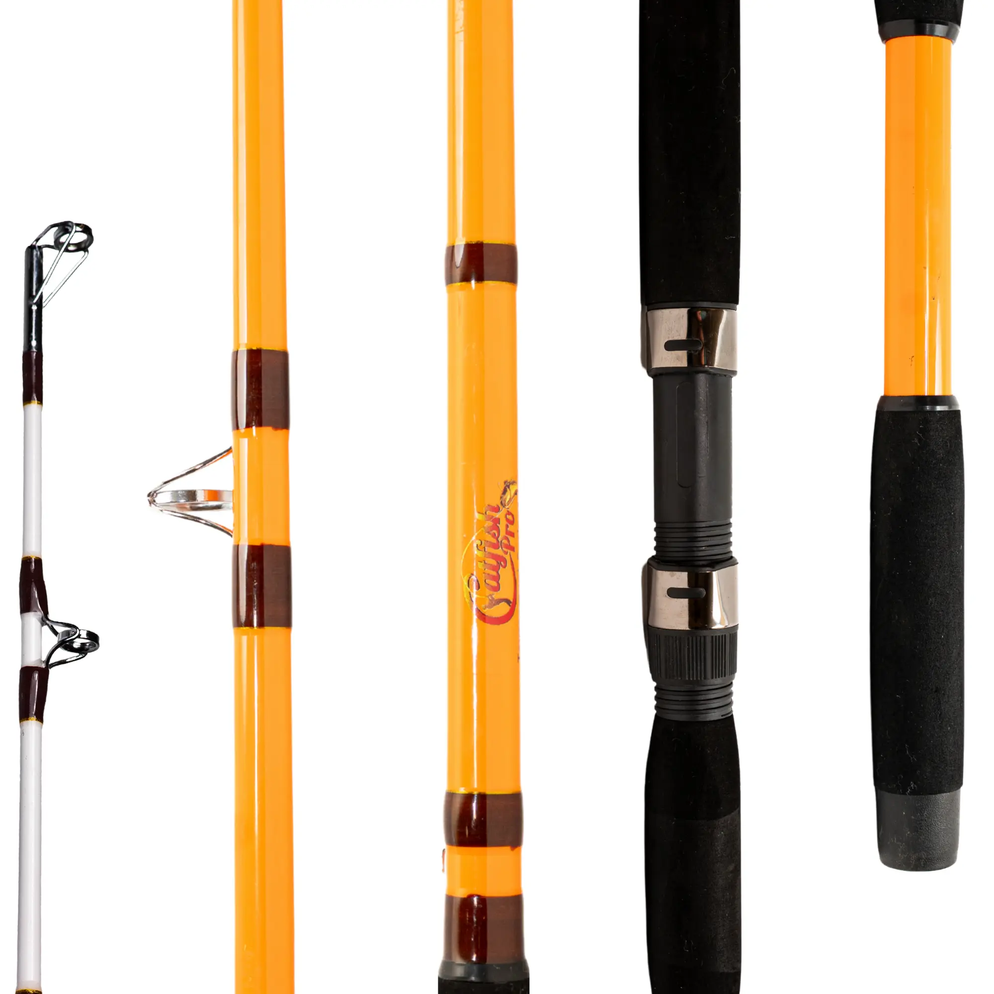 Catfish Pro Tournament Series 7'6" Baitcasting Rod - Heavy-Duty Fishing Gear and Equipment, Carbon Graphite & E-Glass Blank, Glow-in-the-Dark Tip, Super Grip Handle, Reliable Performance, Enhanced Visibility & Comfortable Control