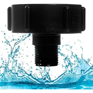 IBC Tote Adapter 275 330 G, IBC Tote Fittings for Garden Hose, IBC Tote Drain Adapter Fittings 2" NPS Female x 3/4" BSP/NPT Male