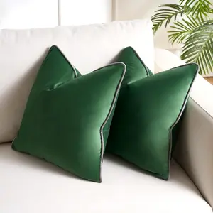 Emerald Green Pillow Cover Soft Velvet Throw Pillow Covers 18x18 Dark Green Couch Pillowcas Decorative Cushion Cas for Modern Home Decor Accent Living Room Sofa Bed, t of 2