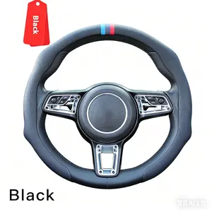2026 New Nappa Leather Steering Wheel Cover, Non-slip Breathable Ultra-thin Sporty Stylish Car Accessory, All-season Universal Fit, Soft Comfortable Touch, Enhanced Driving Grip Experience, Car Accessories decor for women