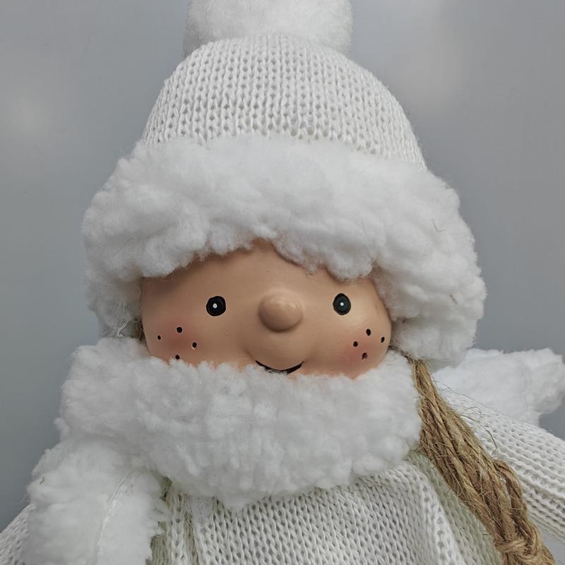 White Knitted Angel Long Legs White Feather Wing Knitted Cloud White Plush Fairy Girl Doll Decoration Festival Plush Edge Doll