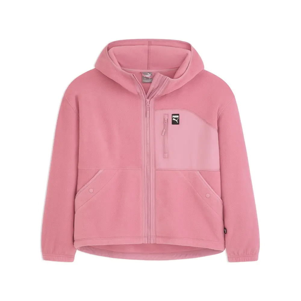 PUMA Womens Polar Fleece Hooded Jacket Athletic Outerwear Casual - Pink