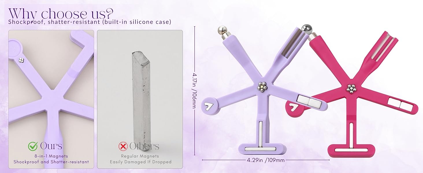 Nail Polish Magnet, 6-in-1 Cat Eye Magnet Kit for Nails, 3-in-1 Nail Polish Magnet Nail Art Tools with 5 Magic Design Plates, For Home DIY & Salon Use, Create Salon Looks Easily