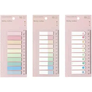 Morandi Sticky Tabs-Book Notes Tabs, Page Markers, Reading Annotation Tabs with Ruler Tabs for Annotating Books (Color A), Multiple Pcs