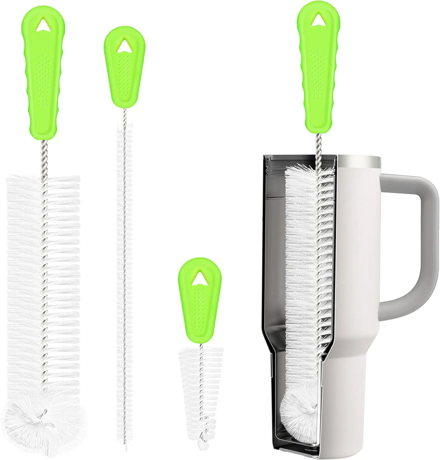 Bottle Brush Cleaner Set of 3, Long Handle Water Bottle & Straw Cleaner Brushes for Washing Tumblers,  Bottles, Cup Lid Cleaning Brush