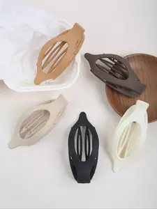 5pcs Autumn Winter Vintage Matte Plain Oval Hair Clips, Ponytail Claw Clip, Multi-Quantity Ponytail Holder, Suitable for Daily & Casual Use