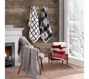 Martha Stewart Bedford Green Plush Twin Blanket