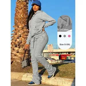 Womens Sweatshirt 2 Piece Pants Set Tracksuit Winterm Joggers Jogging Sets Solid Color Hoodie Sweatsuits