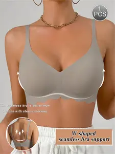 Women's Minimalist Elegant Comfortable Seamles Jelly Gel Wirefree Bra With Non-Deachable Padded Bra Soft Comfy Bra Seamless Bras