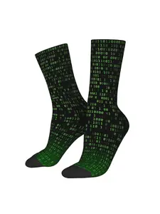 A Sock Featuring a Printed Design, Suitable for Linux And Python Coding Enthusiasts.