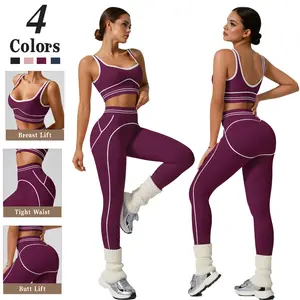Kabuer Women's 2-Piece Yoga Set, High-Waisted Compression Pants, Slim-Fit Sleeveless Crew Neck Tank Top, Medium Stretch Solid Color All Seasons Activewear for Gym, Yoga,summervibes