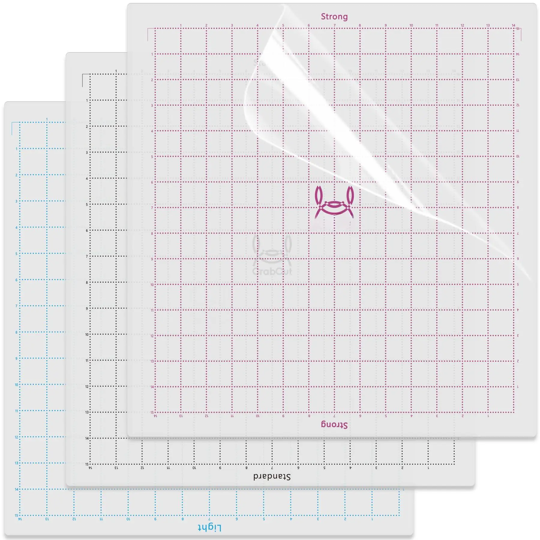 14x15 Inch Mats For Silhouette Cameo 4 Plus And 5 3 Pack Variety Durable Long Lasting Replacement Cut Mat Machine (light+strandard+strong)