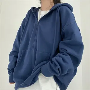 Heavy 260G Scale New Loose Oversize Sweater Cardigan Zipper Couple Coat Women's New Early Spring and Autumn