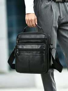Genuine Leather Single Shoulder Bag for Men, Multi-Compartment Crossbody Bag Ideal for Business Use, Stylish and Durable Design
