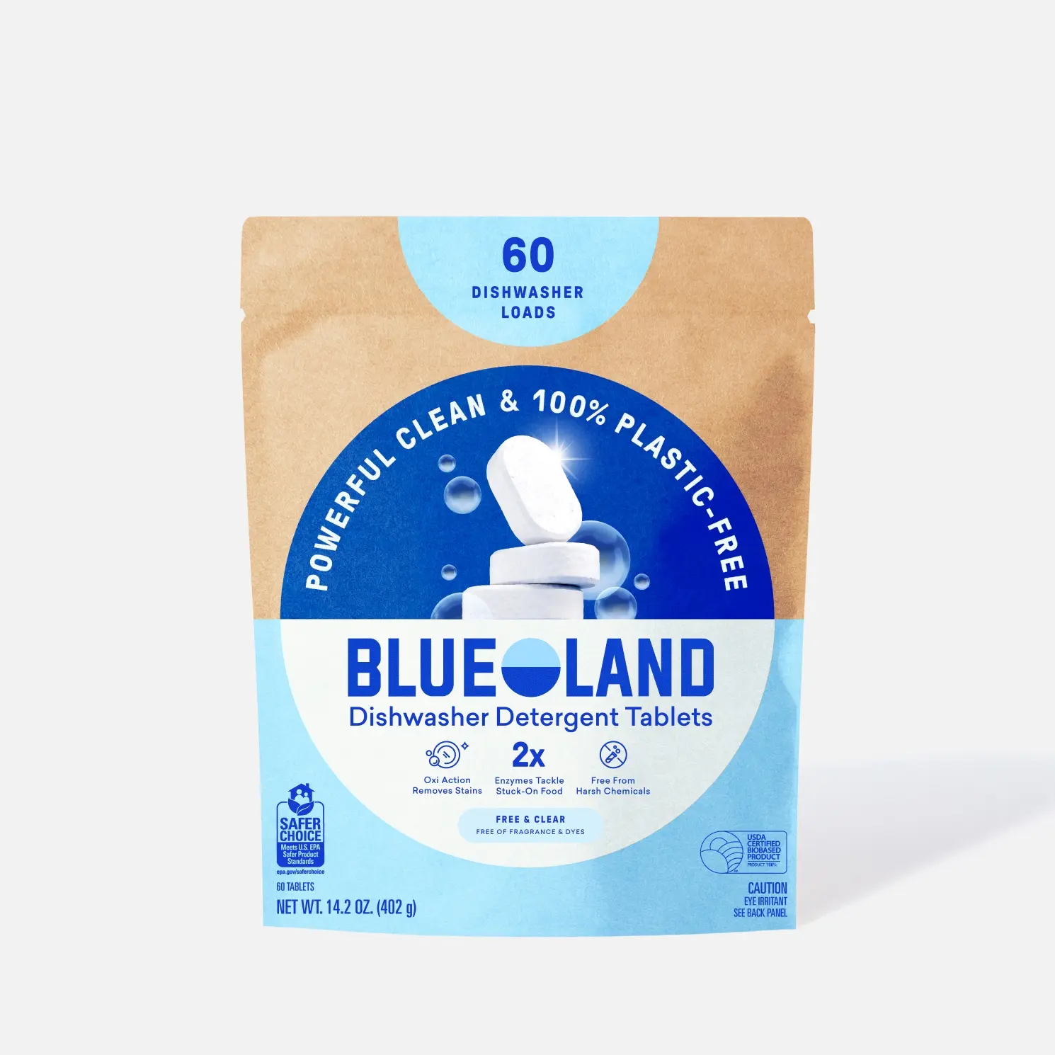 Blueland Dishwasher Detergent Tablet Refills, 100% Plastic-Free Plant-Based Eco-Friendly Dish Soap Tablet Refills Powerful Cleaning Solution Burst