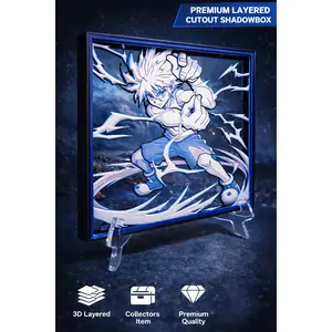 Hunter x Hunter Killua Inspired 3D Hueforge Art Prints 200x200mm with Frame