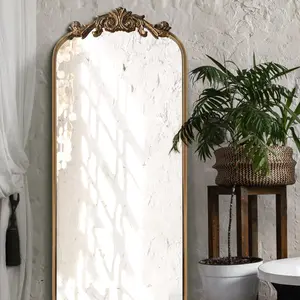 Large  Antique Mirror, Tall Arched Floor Mirror,Ornate Design  Wall Mirror Decor for Entryway,Hallway,Living Room,Fireplace 18"X53"
