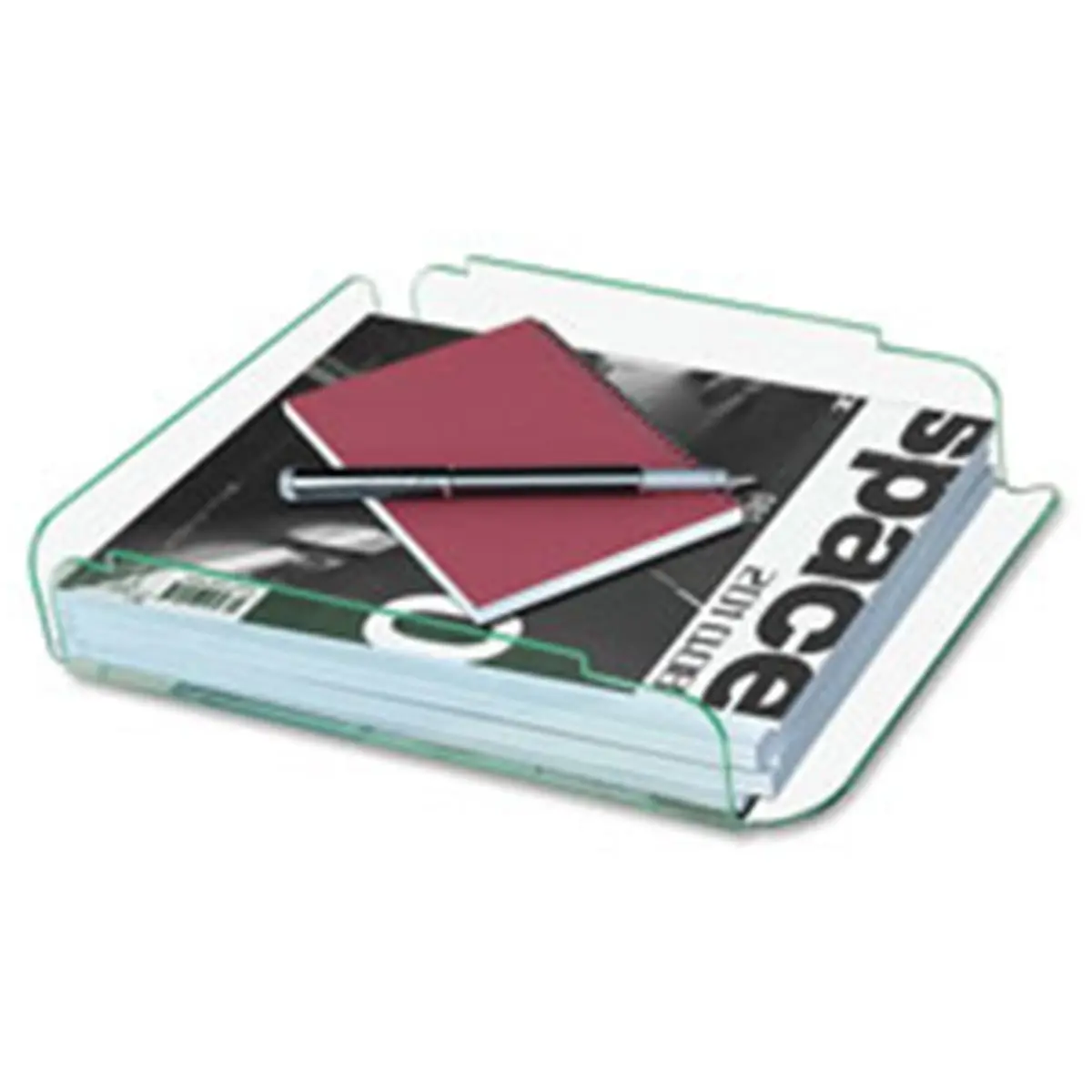 Lorell LLR80654 Single Stack Letter Tray- 10 in. x 13.25 in. x 2.5 in.- CL-GN Acrylic, Desktop