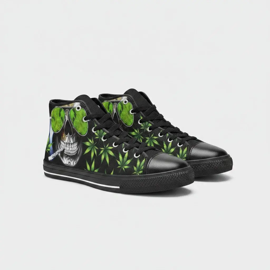 WOMEN'S Skull Weed Art Custom Sneakers | Freaky Shoes®