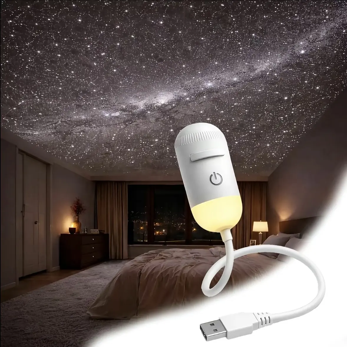 Galaxy Projector Starry Sky Projector and Night Light USB Galaxy Projector Night Light, for Bedroom Corridor Ceiling Decoration (3+6+12) Set