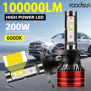 2pcs 9005/HB3 9006/HB4 H4 H11 H13 9007 LED Headlight Bulbs - Super Bright High & Low Beam, 6000K White Light, Aluminum Body with Fast Cooling System,Without Battery