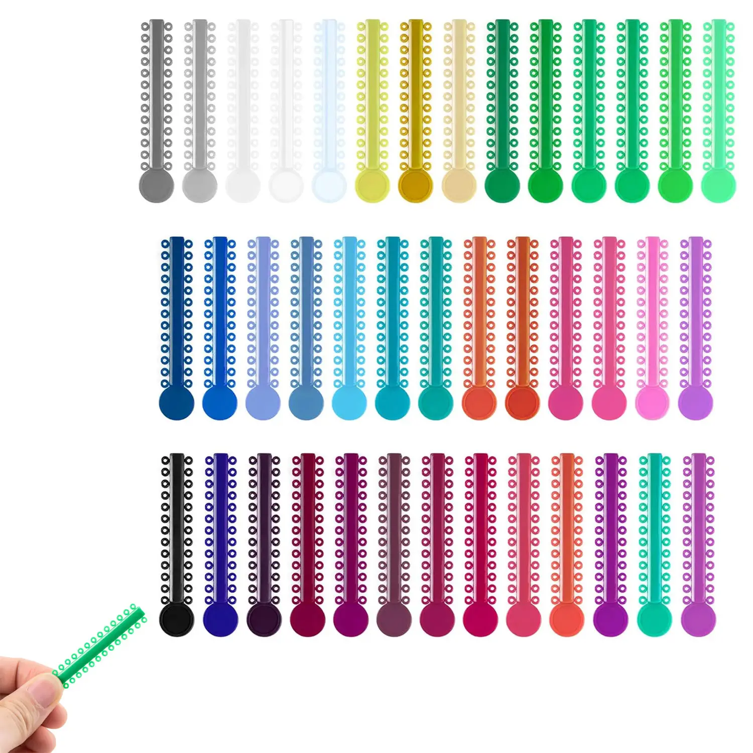 1040 Pcs Multi-Color Orthodontic Ligature Ties, Assorted Elastomeric O-Rings, Dental Braces Elastic Rubber Bands