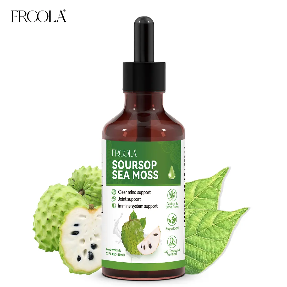 SOURSOP SEA MOSS Liquid Drop for Joint Health, Immune System and Heart Health Support, Soursop Bitters Liquid, Herbal Goodness, Sugar/Gluten Free, Natural Flavor