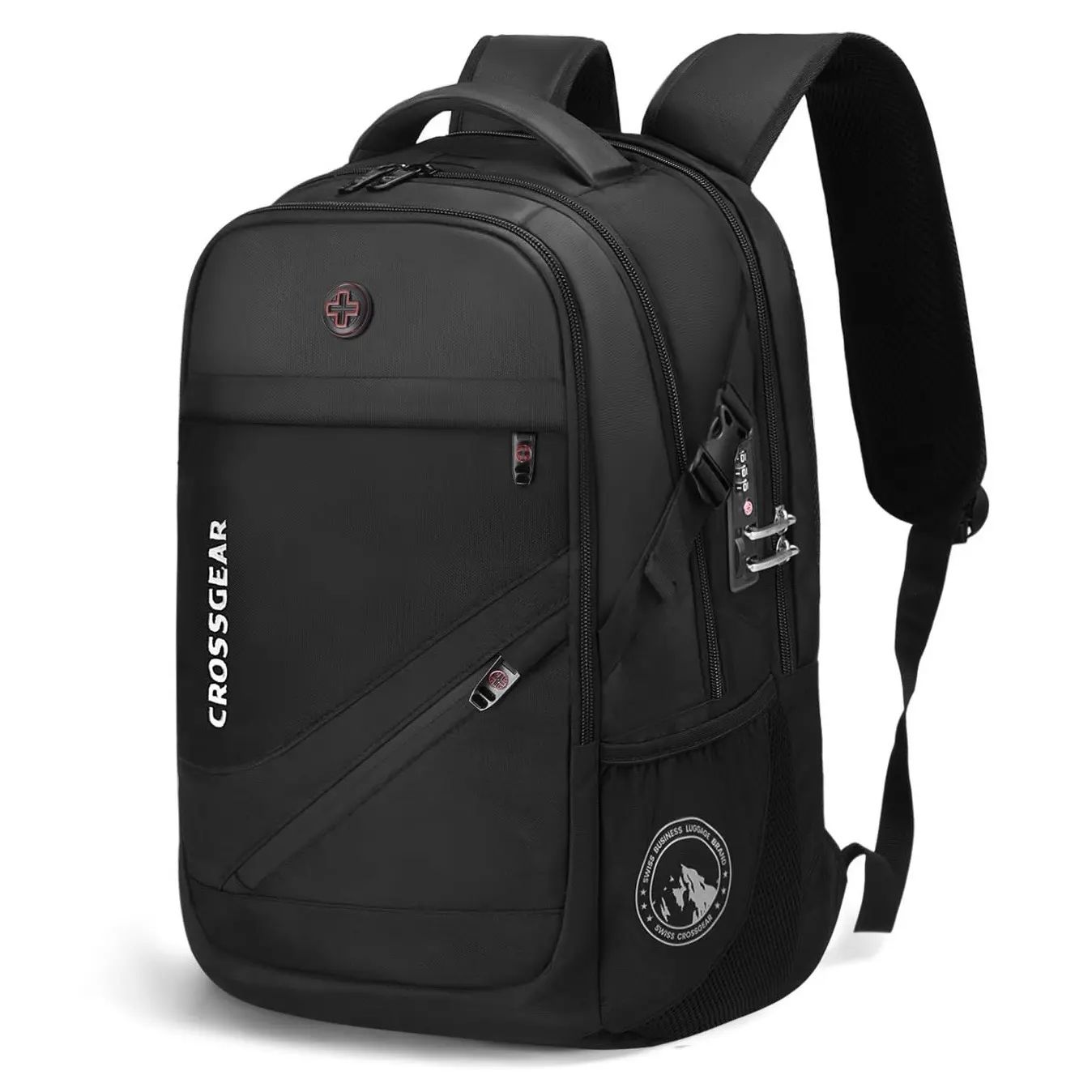 CROSSGEAR Travel Backpack 17.3 inch Laptop Backpack with USB-C and USB-A Charging Port for Men Women with Anti-Theft back,  30L Water-Resistant Business  Backpack ,Black, Weekend Summerwins,Tiktokshopbacktoschool,back to school,back to shool haul