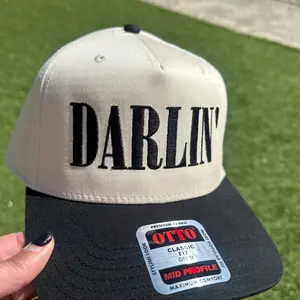 Darlin Hat Two Tone Hat Western Embroidered Trucker Hat for Country Concert Cowgirl Hat Vintage Trucker hat for Country Girl Hat
