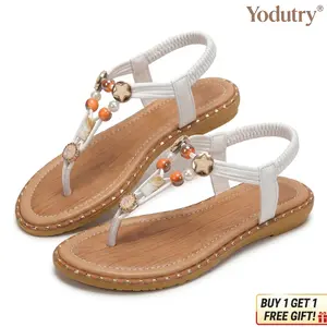 Women’s Bohemian Beaded Sandals 2026| Woven Flat Summer Casual Shoes| Plus Size