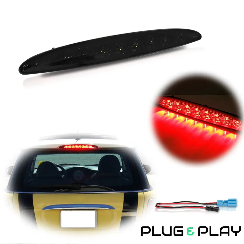 1PC Black Smoked Lens LED Rear 3rd Third Brake Light Lamp For Mini Cooper 1st Generation R50 R53 2002-2006,Replace OEM 63256935789
