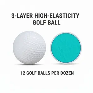 A dozen of 12 three-layer golf competition balls, Salin high-elasticity golf balls, lightweight, soft, and elastic training multi-functional sports balls, suitable for golf club driving ranges.