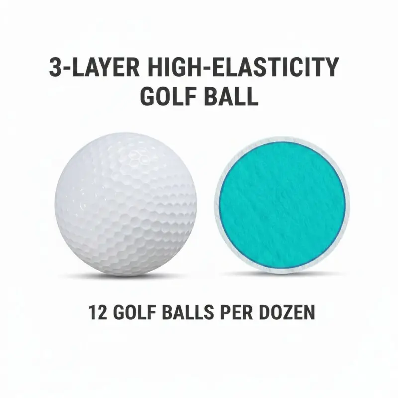 A dozen of 12 three-layer golf competition balls, Salin high-elasticity golf balls, lightweight, soft, and elastic training multi-functional sports balls, Golf Training Tool, suitable for golf club driving ranges, Golf Training Aids
