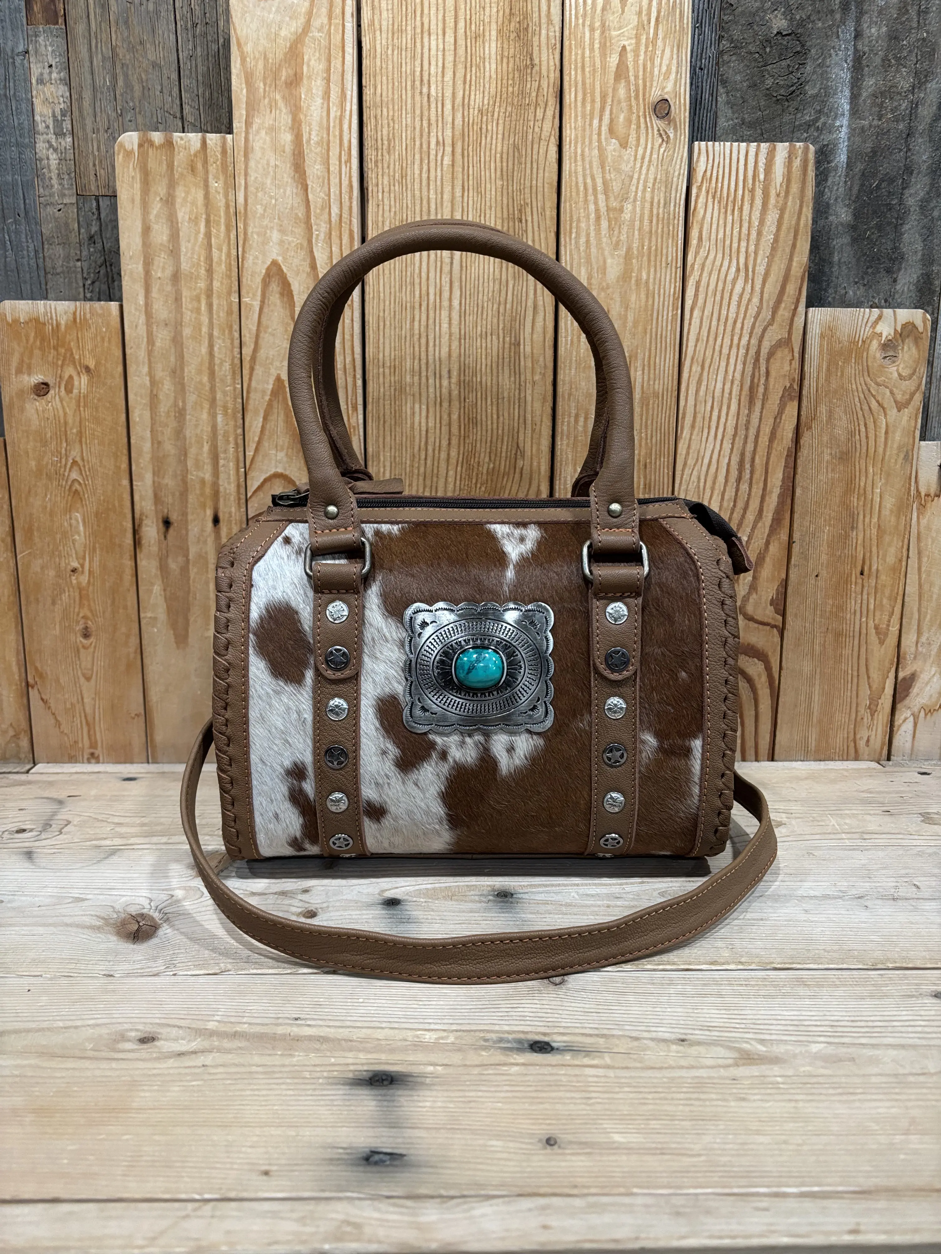 Cowhide Concho MEDIUM Speedy Crossbody! Cowhide Concho MEDIUM Speedy Crossbody!