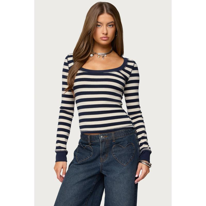 Rainey Striped Long Sleeve Top