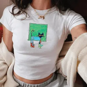 Pete the Cat Rainbow Baby Tee, Teacher Gift Graphic Tee, TRENDING FOR SUMMER