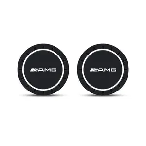 PVC Car Coasters Water Cup Slots, Non-Slip Mat Water Cup Pad, Accessories for Mercedes Benz Amg W203 W205 W206 W166 X253 X205 C180