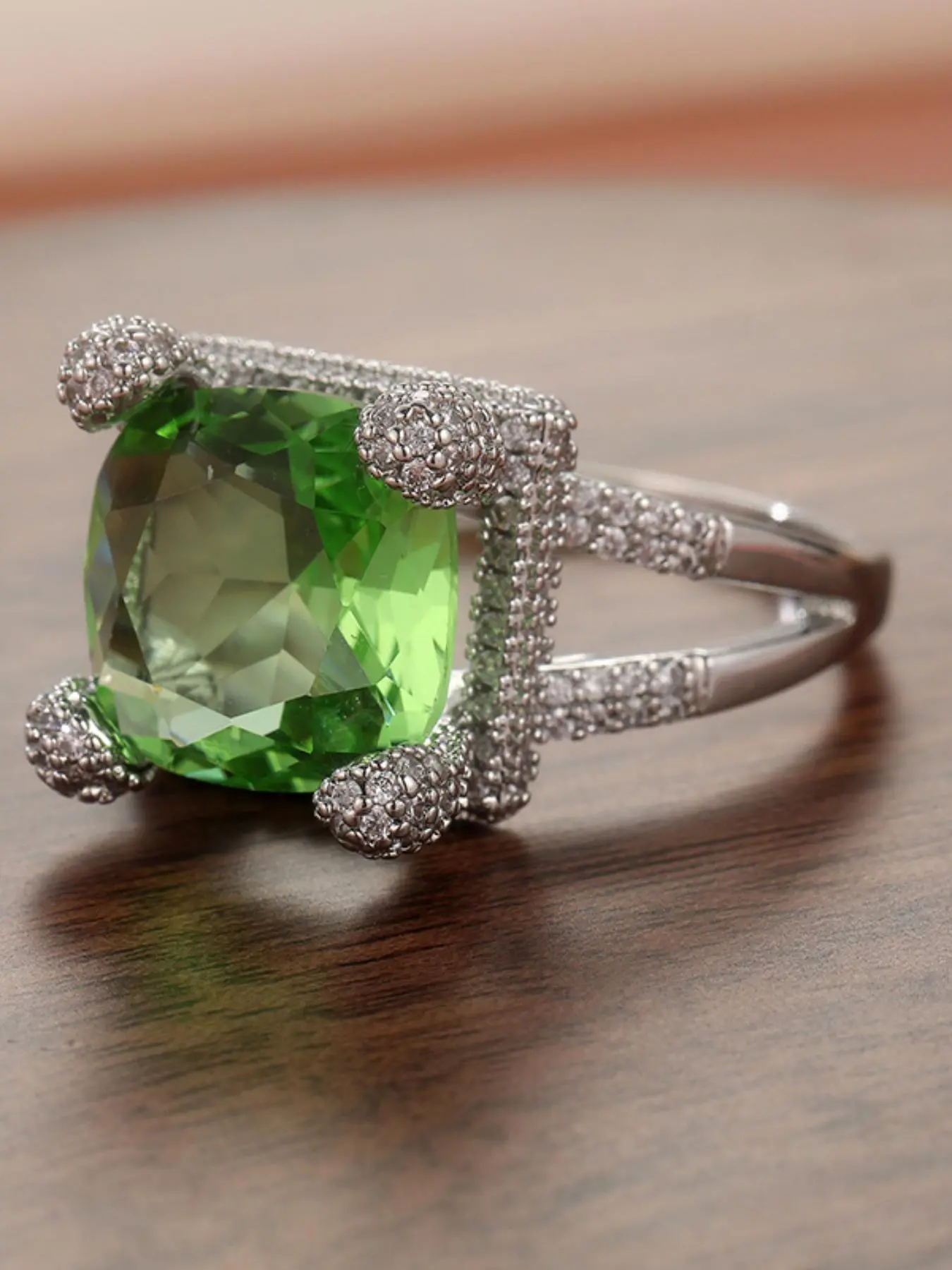 Emerald Square Shaped Zirconia Ring, Emerald Cut Solitaire Engagement Ring, Luxury Party Jewelry Gift for Wife or Daughter, Elegant Holiday Accessory, Elegant Fashion Rings, Beautiful Rings, Fashionable Jewelry