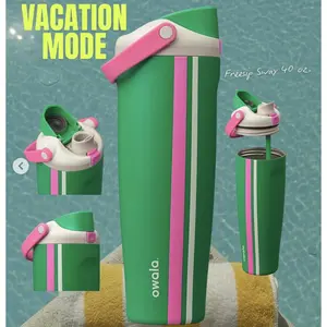 Owala FreeZip 40OZ Sway Vintage Vacation Mode FreeSip Tumbler Birthday Beach