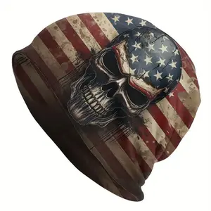 Men‘s Skullies Beanies with American Flag Print Stretchable Unisex Hat for Outdoor Activities Comfortable Fit