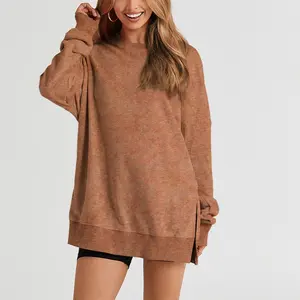 Shewin 2026 Cozy Oversized Acid Wash Crewneck Sweatshirt Women’s Long Sleeve Pullover Comfy Layering for Casual Daily Looks Lightweight Clothing - Hoodie