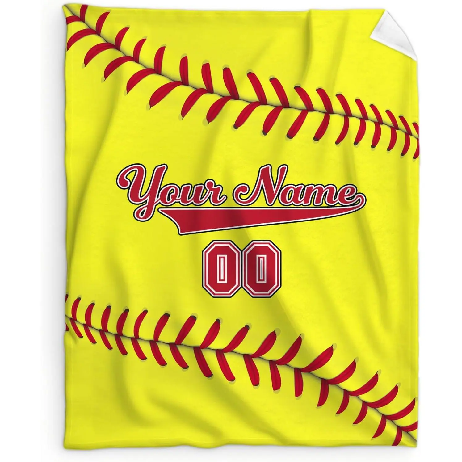 Customized Softball Blanket with Name & Letters - Soft Flannel, Wrinkle-Resistant Multi-Size Throw, Cozy Christmas Gift for Infant Players, Ideal for Cozy Setup, Bed, Sofa