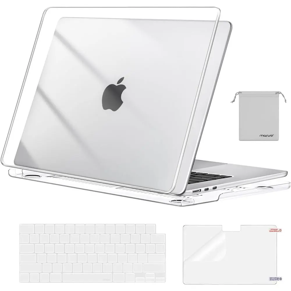 MOSISO 4 in 1 Hard Shell Case Bundle Compatible with MacBook Air 15 (A2941), Protective Laptop Case Cover - Classic Color Collection
