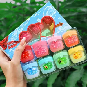 8Pcs Moisturizing Lipstick Set Makeup Mild Matte Lip Oil Lasting Glossy Hydrating Nourishing Dry Lip Coconut Aloe Anti Drying Fruit Gentle Moisturizer