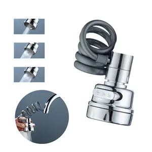 Bathroom Kitchen Sink Faucet Extender with Flexible Hose 3 Water Outlet Modes Faucet Spray Accessory Extension Splash Proof Water Saving Bathtub Nozzle Quick Install