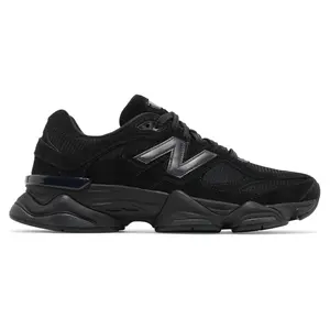 New Balance 9060 Triple Black Suede Unisex Chunky Mesh Sneakers (U9060BPM Black Cat) - Men’s Casual Footwear, Round Toe, Lace Closure, Comfortable Athletic Training Running Shoes, All-Seasons Wear, 100% Authentic, Ready to Ship