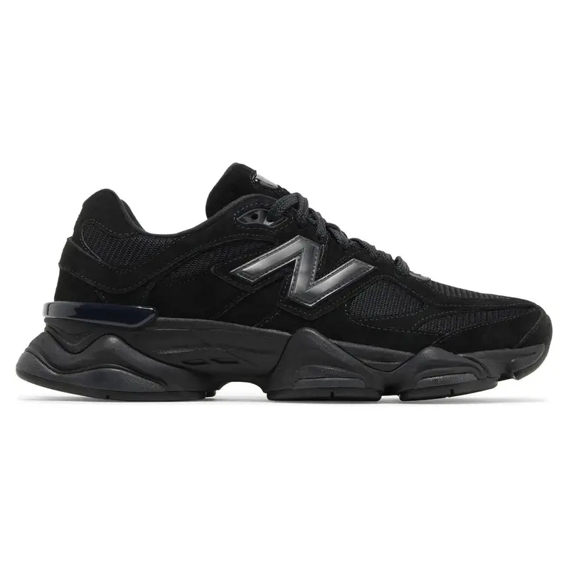 New Balance 9060 Triple Black Suede Men's Sneakers, Authentic, Athletic, Lace-up, Suede Upper, Chunky Dad Shoes, Comfortable Everyday Footwear, Casual Walking Shoes