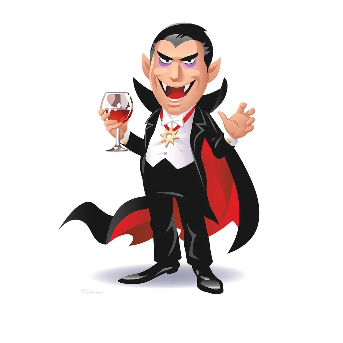 Cartoon Dracula Cardboard Cutout - Adorable Halloween Standup, Spooky Home Decor for Indoor Use & School Project Supplies Display